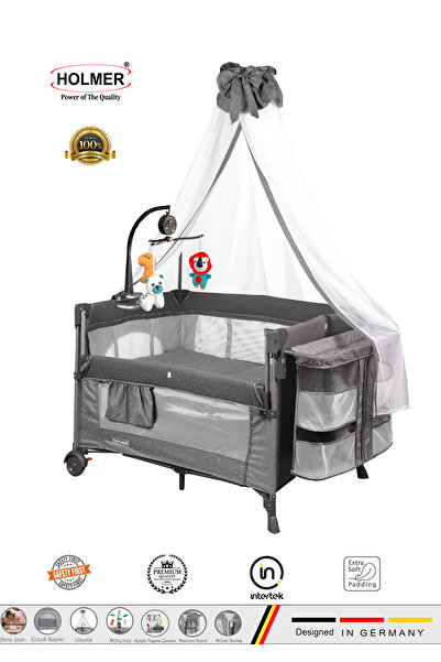 Holmer Coolstyle Premium Cibinlikli Dönenceli Anne Yanı Oyun Parkı Beşik 70x1...