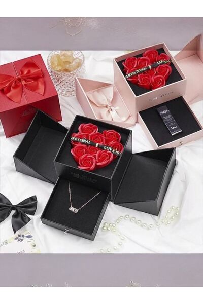 By Rozane Cutie cadou trandafiri inimioară LoveBox – sertar bijuterii elegant