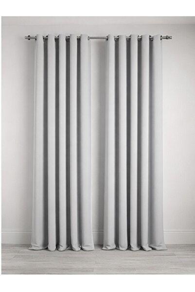 ömer ilhan FON PERDE GRİ RENK SIK PİLE TEK KANAT FONLUK PERDE