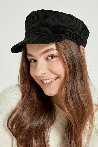 stravis Șapcă din catifea neagră