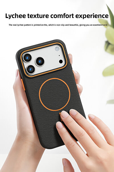 Moses iPhone 17 Pro Max Case, Tpu Shock Absorbent Basic Cover, Protective Cover (2025) - Black & Orange