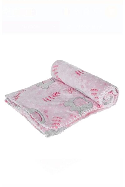 OEM Pink Elephant Velvet Blanket for Babies 110 x 80 cm