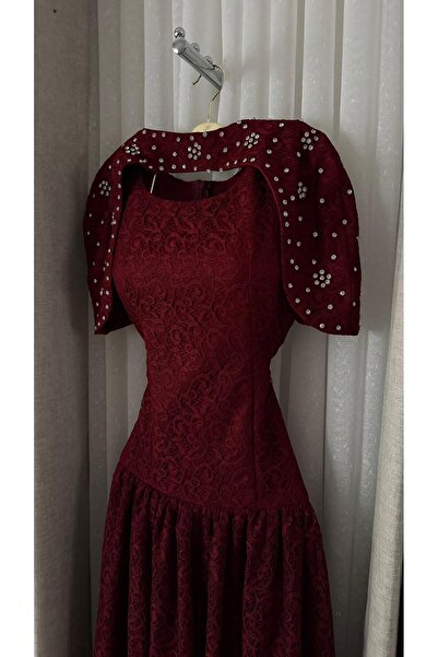 MEUON burgundy evening dress