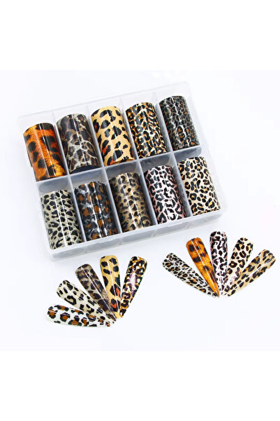 Wien Nail Master 10lu Tırnak Süsleme Folyosu Leopar Dizayn Nail Art Transfer ...