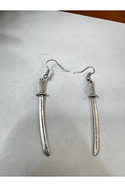 Yuchicly Slim Form Metal Figure Dangle Earrings – Silver Color Metal Design