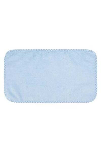 OEM Blue Cotton Towel with Checkered Edge for Face 50 x 30 cm