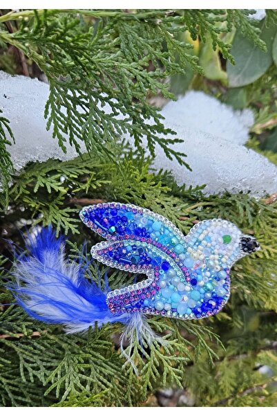 MiraBoutique Blue Bird Brooch