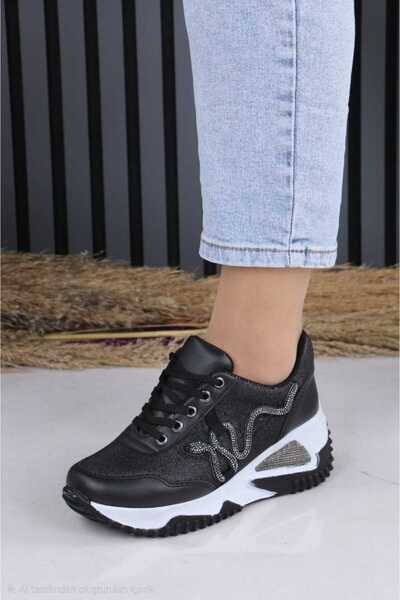 BYBIYIK Women's 6cm Hidden Heel Stone-Detail Sports Shoes