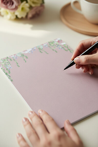 Renkli Zeka A5 Floral Patterned Notepad – 110 Gr Thick Paper Notepad 50 Sheet...
