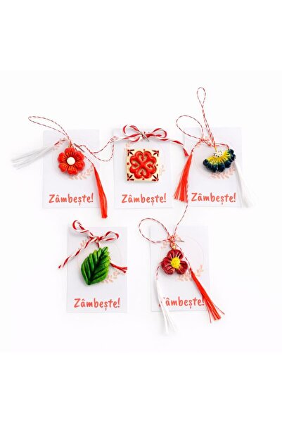 BUNILU Set 5 mărțișoare pictate manual