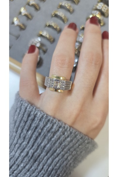 ARTEMİSİA خاتم نسائي بتصميم فاخر ومضيء بلونين قابل للتعديل بدون رقم