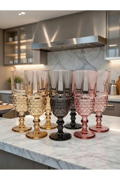 HERHANGİBİRŞEY Herencia 6'lı Sunum Seti Kahve Yanı Ve Meşrubat Bardağı 3 Renk