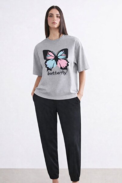 Gutsy Women'S/Girls' T-Shirt Tracksuit Set Butterfly Model