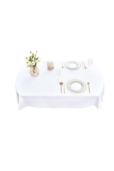 Valerium Velvet Textured Oval Tablecloth 130 X 180