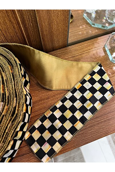 GÜLHOBY Mackenzie Pattern Ribbon Checkered Ribbon 1 Meter 7 cm