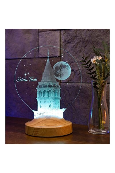 AyrStore Galata Kulesi Sevgiliye Hediye, Eşe Hediye Kişiye Özel Led Lamba, Do...