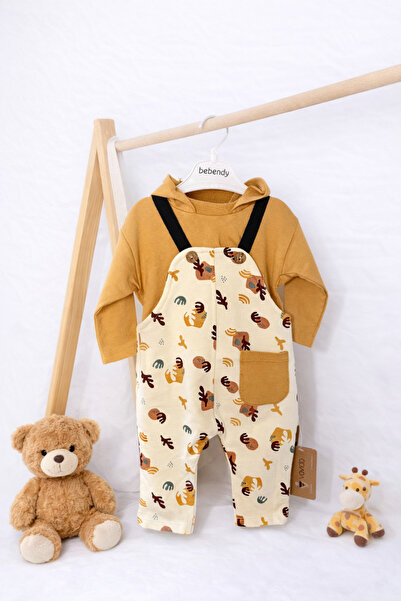 ASİLA Erkek Bebek Kapşonlu Salopet Takım