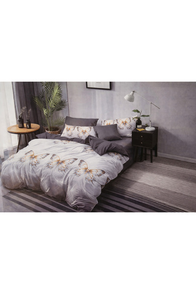 Casa Pucioasa Finet Bed Linen 6 Pieces, Fitted Sheet, Double Bed Set, Butterf...