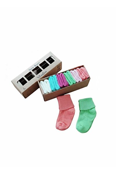 CONCON KIDS Newborn Boxed 100% Natural Cotton Baby Socks