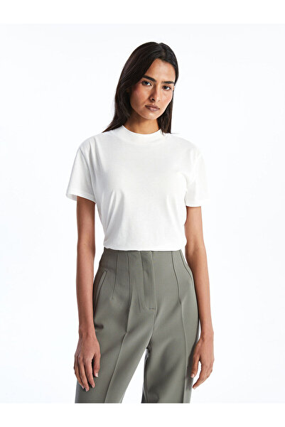 LC Waikiki Damen-T-Shirt mit Stehkragen