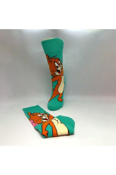 Biçorap06 Jerry Karakterli Dikişsiz Unisex Çılgın Çorap
