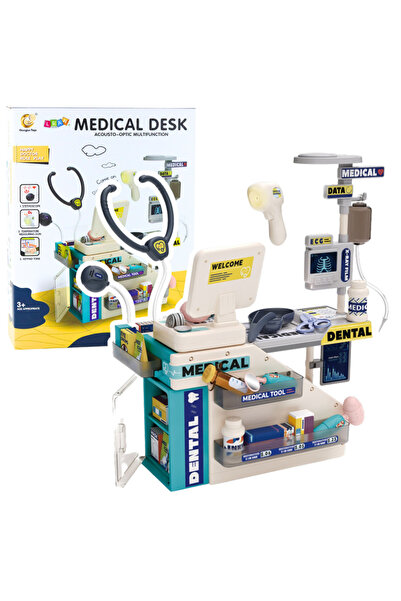 LEAN Set medical dentist farmacist cu masa lumini sunete accesorii 51 piese