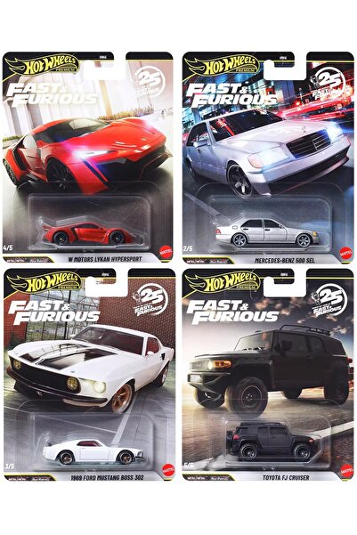 HOT WHEELS Premium Fast and Furious 25. Yıl Özel 4'lü Set