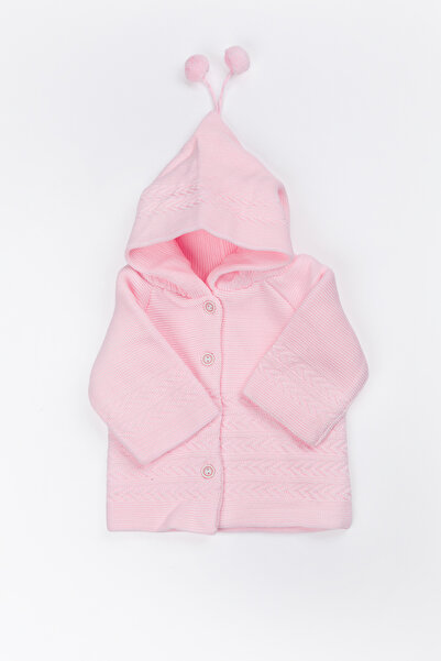 Yerli Baby Newborn Hooded Knitwear Unisex Pompom Baby Cardigan 0/6 Months