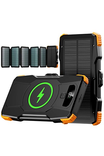 Linomag Baterie solară externă cu 6 panouri, Linomag®, 10000 mAh, încărcare m...