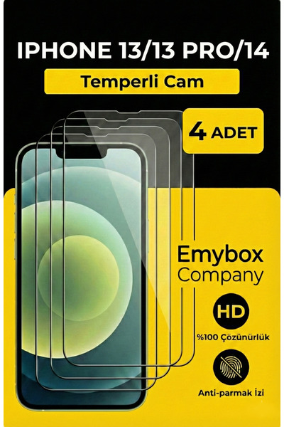 emybox iPhone 14 / 13 / 13 Pro Compatible Tempered Glass Screen Protector Tra...