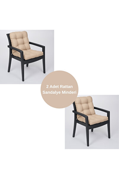 ELF CONSEPT 2 Adet Rattan Sandalye Minderi 2'li Set