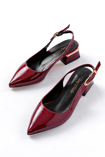 Elisay Moda YÜRÜMEK BIZIMLE GÜZEL Buckle Detailed Heeled Open Back Classic Wo...