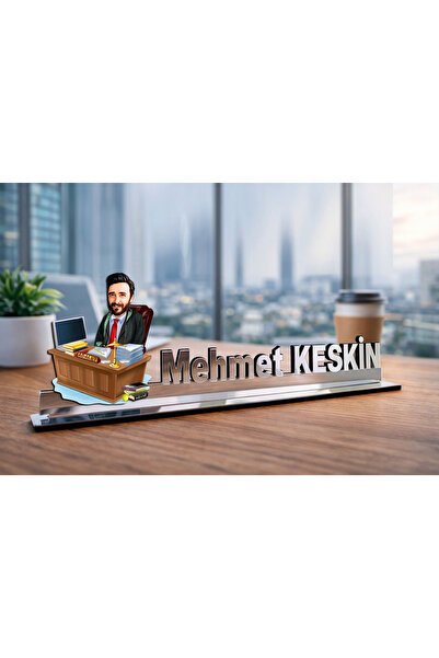 MK Sanart Kişiye Özel Hakim Karikatürlü Masa İsimliği Avukat , Hakim Hediyesi...