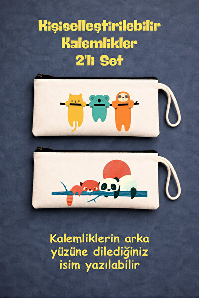 Maki Craft Kişiselleştirilebilir Sevimli Hayvan Figürlü 2’li Fermuarlı Bez Ka...