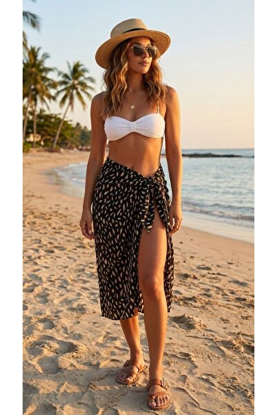 SUHIS Black Patterned Pareo (145Cmx90Cm)