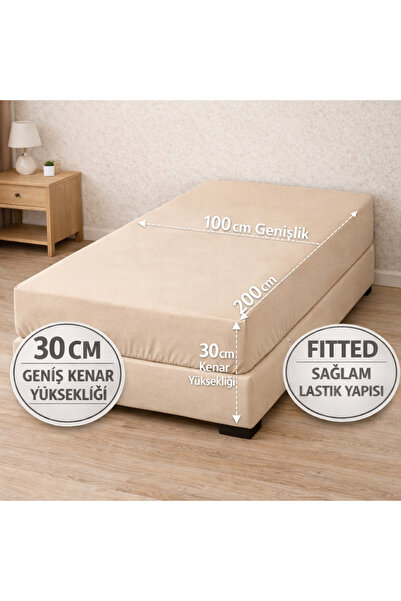 İlay home concept ملاءة سرير مطاطية مفردة من القطن / حافة عريضة / مطاط متين