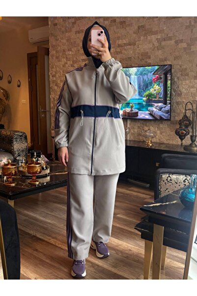 Wovi Moda Women's Hijab Tracksuit Set with Zipper