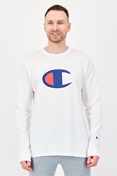 Champion Men Sportswear Fit Long Sleeve Outdoor T-Shirt, White