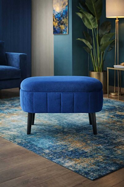 İMOKA DİZAYN LUNA Babyface Sax Mavi Sandıklı Bench Puf