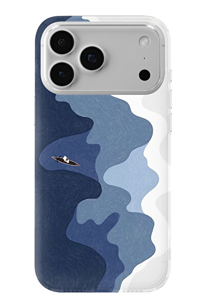 Space Star iPhone 17 Pro Max Uyumlu Lonely Man Tasarım Baskılı Şeffaf Kılıf