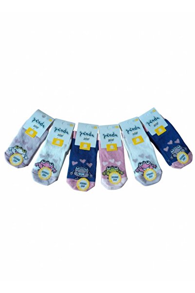 Panda 100% Cotton Non-Slip Children's Socks, Pack of 6