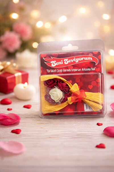 KZNovaStyle باقة ورد صغيرة مع رسالة 'أحبك' - هدية رومانسية |   خاص بالمحبين