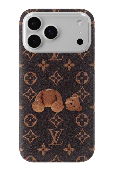 iPhone 17 Pro Uyumlu LV Tasarım Baskılı Şeffaf Kılıf