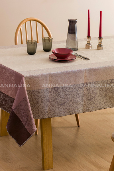 Annalisa Πολύχρωμο Αδιάβροχο Τραπεζομάντιλο από Πολυεστέρα Καφέ