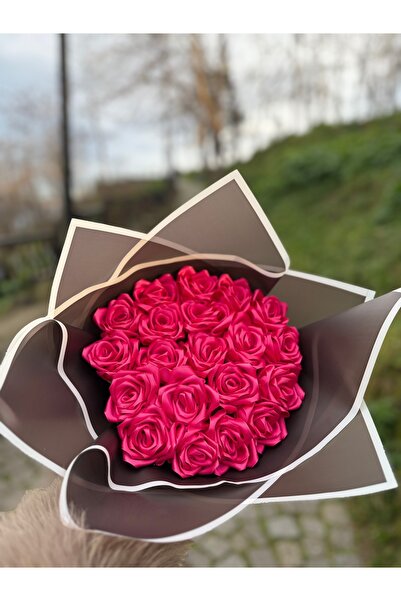 destiny flowers 20’li Pembe Saten Gül Buketi – Solmayan Hediye – Özel Günler ...