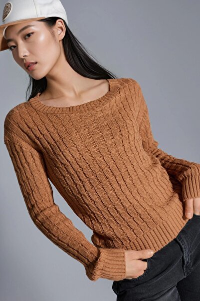 Hiccup My Fashion Boat Neck Hair Knit Sweater