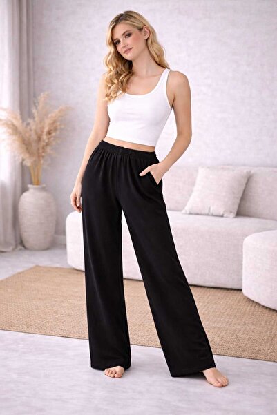 Pupa بنطلون رياضي نسائي واسع الساقين مصنوع من قماش مودال ناعم الملمس