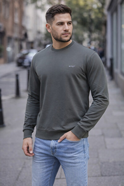 wera Bisiklet yaka Basic erkek sweatshirt