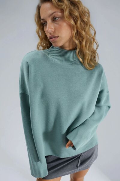 Hiccup My Fashion Oversized Ribbed Turtleneck Sweater