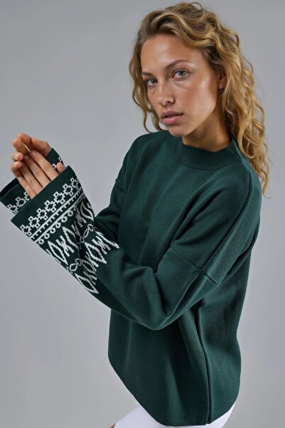 Hiccup MY FASHION Pulover din tricot jacquard cu guler rotund